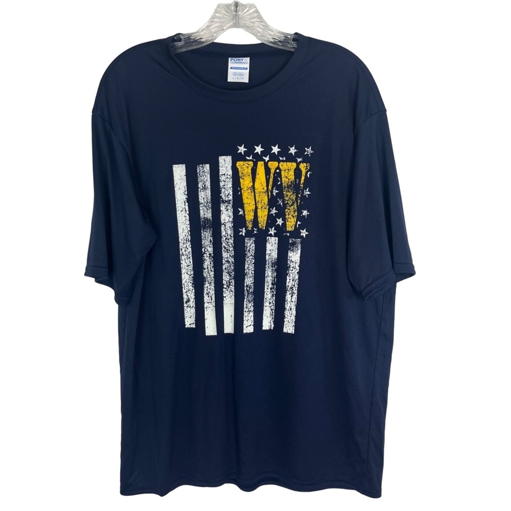 Port & Company Graphic Tshirt Mens Large Blue WV URA Magnet 4 Weakness